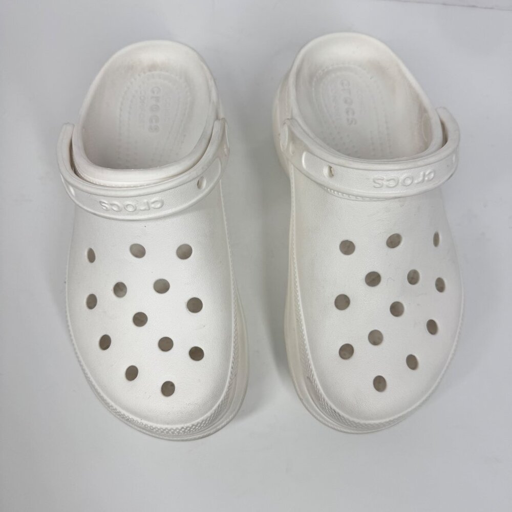 Crocs Classic Bae White Platform Size 7 Clogs Rubber Chunky Clogs - Picture 2 of 14